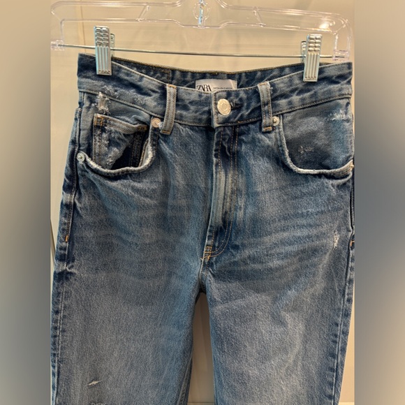 Zara Wide Leg Ripped Jeans Blogger Favorite - Picture 7 of 14